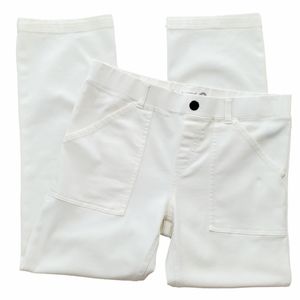 Betabrand 4 Pocket Pull On Dress Pant Yoga Cropped Pants White Sz M
